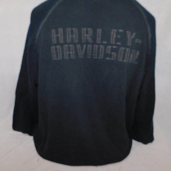 Harley Davidson Mens 2XL Black 1/4 Zip Knit Black Sweater HDMC - Picture 11 of 12